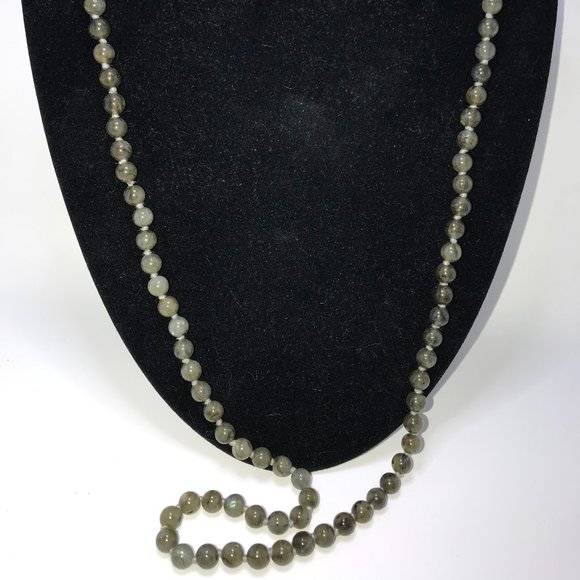 32" Labradorite And Silk Necklace - Picture 2 of 7